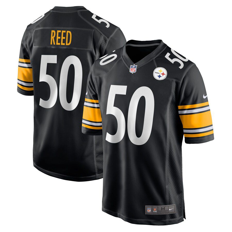 Men Pittsburgh Steelers 50 Malik Reed Nike Black Game Player NFL Jersey